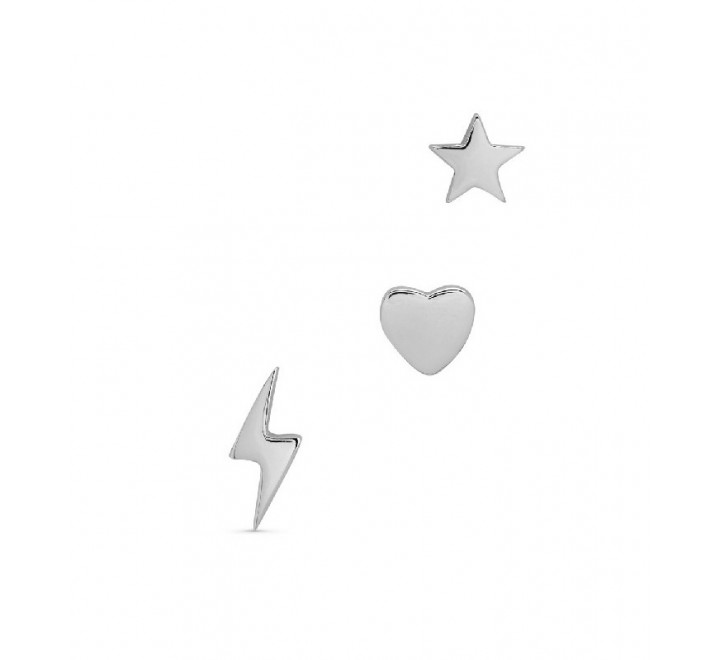 SET TRES PENDIENTES PLATA RAYO ESTRELLA CHATON PE5921R