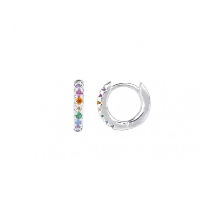 PENDIENTES PLATA ARO MULTICOLOR 10MM PE4801/24