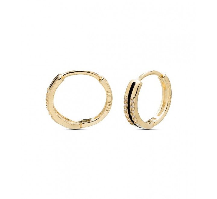 PENDIENTES PLATA DORADA SILVER DIEZ AROS CIRCONITAS PE5968CH
