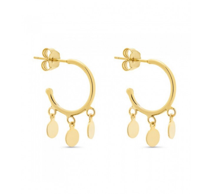 PENDIENTES PLATA CHAPADA ARO 1,3X15MM 3 DISCOS PE5712CH