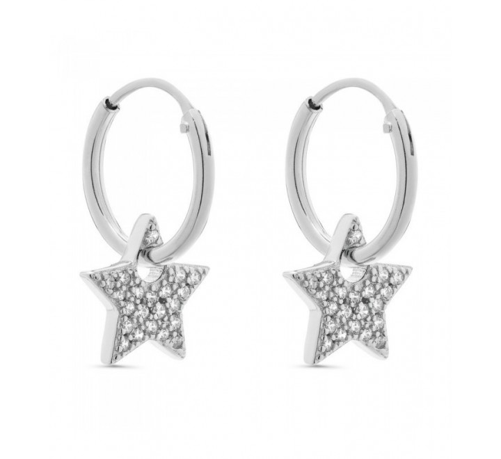 PENDIENTES PLATA ARO 1,5X13MM ESTRELLA CIRCONITA PE5721R