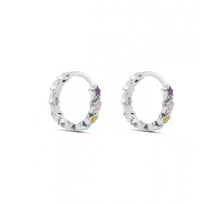 PENDIENTES PLATA ARO ESTRELLAS CON ESMALTE PE6022/24