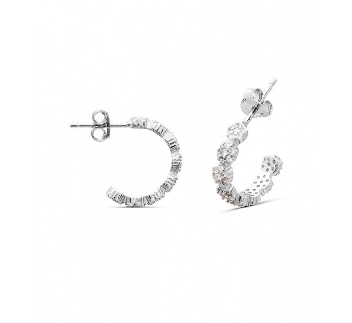PENDIENTES PLATAARO FLORES CIRCONITAS PRESION PE5541