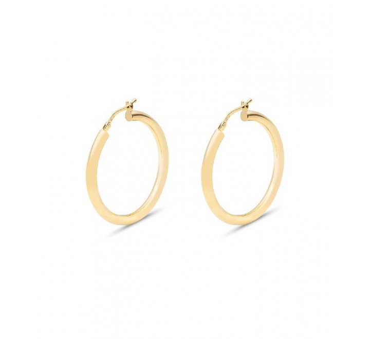 PENDIENTES PLATA DORADA ARO LISO 3X25MM PE4864CH