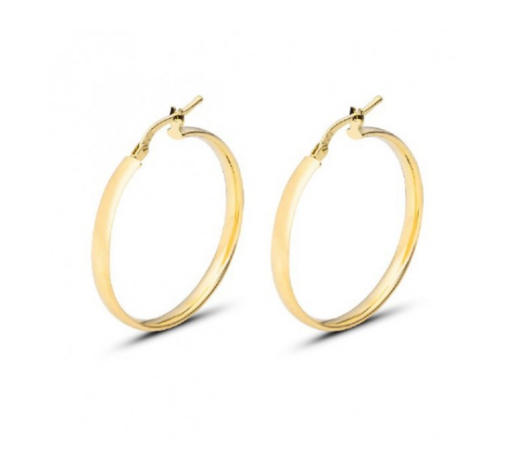 PENDIENTES PLATA DORADA ARO TUBO CUADRADO 2X30 PE5039CH