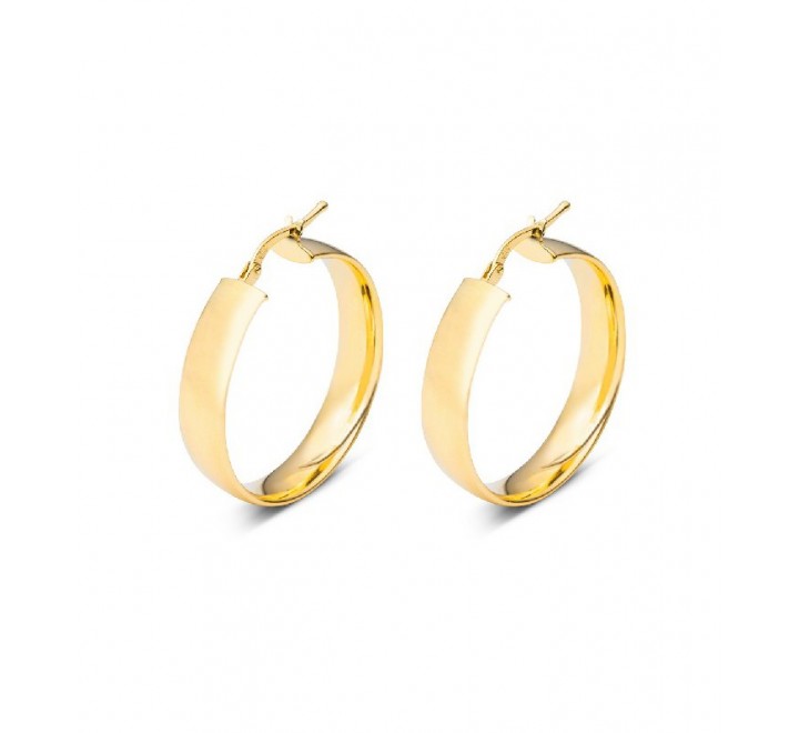 PENDIENTES PLATA DORADA ARO PLANO LISO 6X25MM PE4877CH