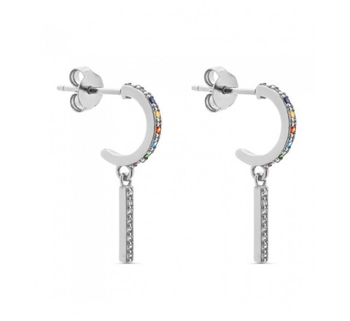 PENDIENTES PLATA ARO BARRA MULTICIRCONITAS COLOR PE5753/24R