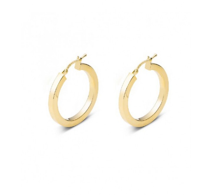 PENDIENTES PLATA DORADA ARO TUBO CUADRADO 3X20 PE5041CH