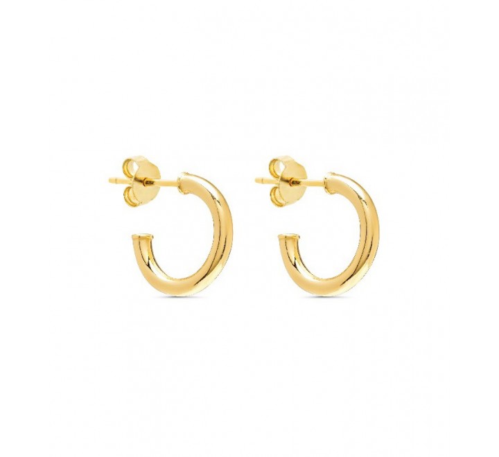 PENDIENTES PLATA DORADA ARO TUBO 2X10MM PE5858CH