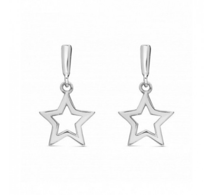 PENDIENTES PLATA BARRA Y ESTRELLA SILUETA PE5903R