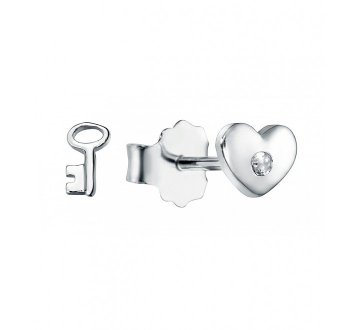 PENDIENTES PLATA CORAZON Y LLAVE PE4437