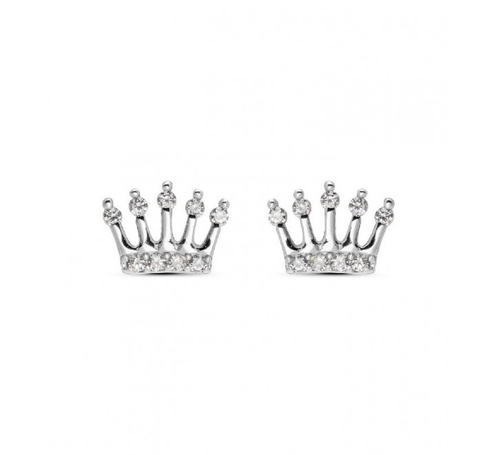PENDIENTES PLATA CORONA CIRCONITAS PE4708