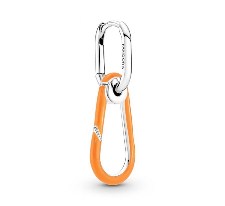 PENDIENTE PANDORA ME PLATA LINK OVALADO NARANJA 291982C01