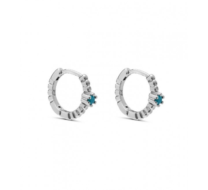 PENDIENTES PLATA ARO CIRCONITA AZUL PE6020/18