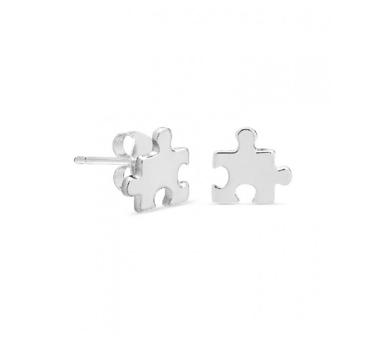 PENDIENTES PLATA PUZZLE LISO PE5413