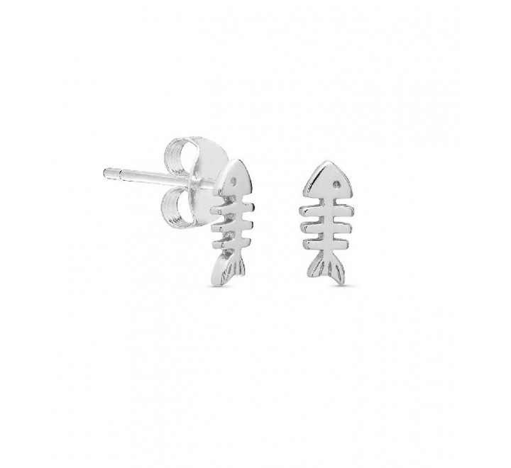 PENDIENTES PLATA RASPA DE PESCADO LISO PE5537