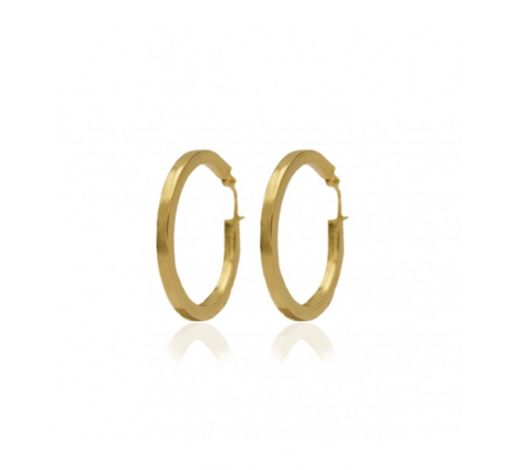 PENDIENTES PLATA DORADA ARO TUBO CUADRADO 3X3 25MM PE5290CH