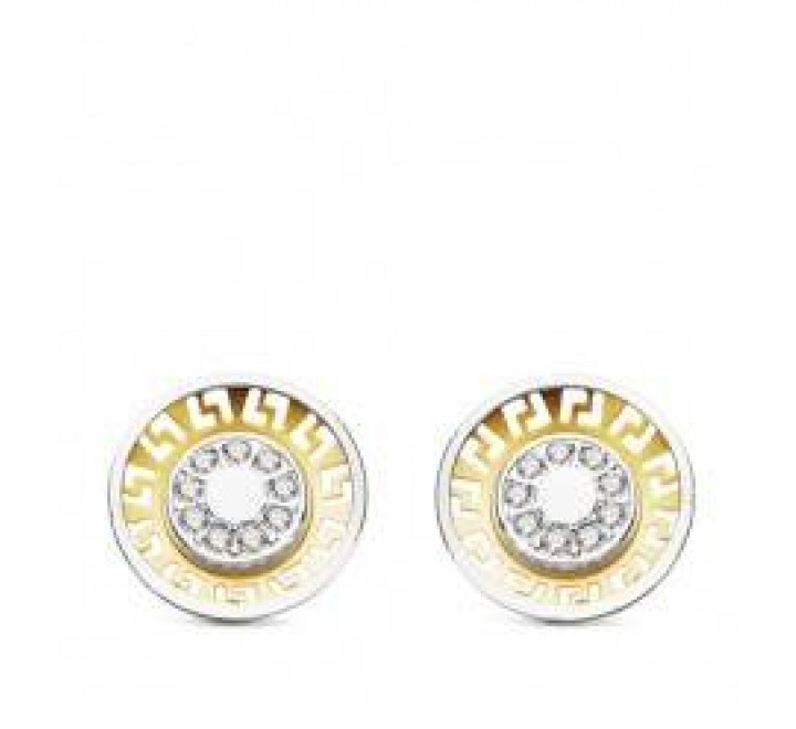 PENDIENTES ORO 18KTES BICOLOR CERCO CRECA 9,50MLM  18580