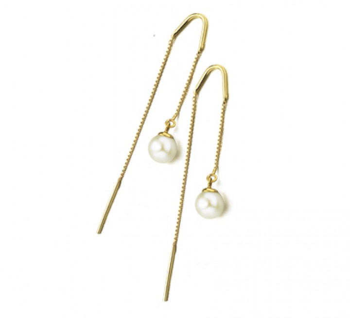 PENDIENTES ORO LECARRE LARGO CON PERLA CULTIVADA GB016OA.00
