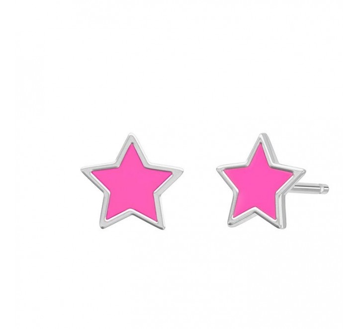 PENDIENTES MAREA PLATA ESTRELLA ROSA D02401/AF