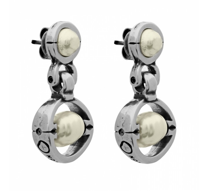 PENDIENTES CICLON ZAMAK CON PERLAS 211601-40
