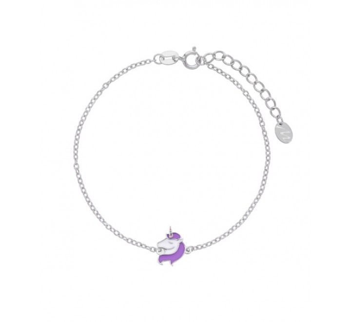 PULSERA MAREA PLATA UNICORNIO LILA D02403/AI
