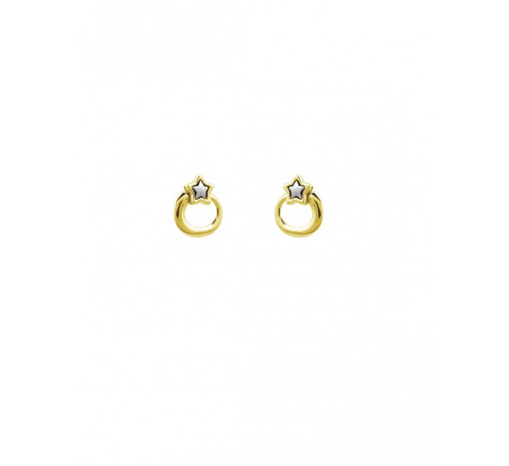 PENDIENTES CICLON DORADO REDONDO ESTRELLA LISA 220615-00