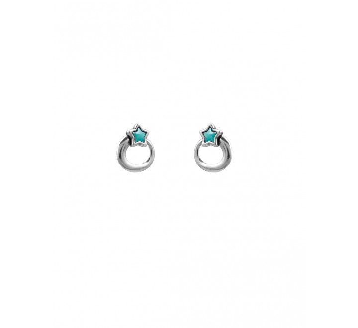 PENDIENTES CICLON REDONDO ESTRELLA VERDE ZAMAK 222601-12