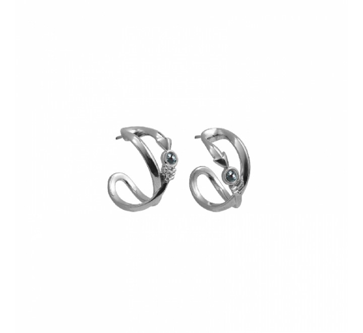 PENDIENTES CICLON ZAMAK AROS PIEDRA AGUAMARINA 213604-07