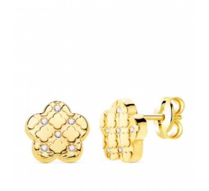 PENDIENTES ORO 18KTES FLOR 7,5MLM 21086