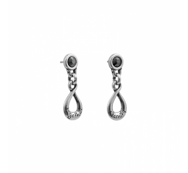 PENDIENTES CICLON ZAMAK INFINITO Y PIEDRA GRIS 213600-10