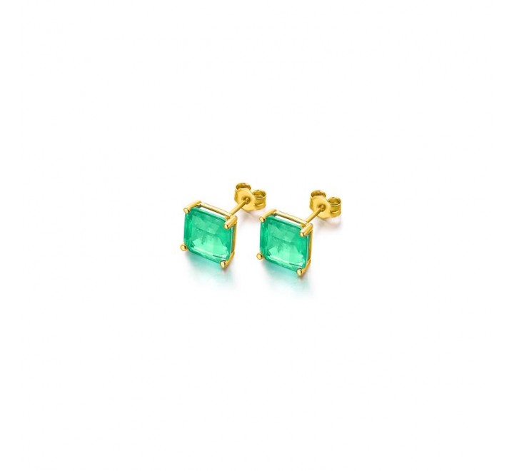 PENDIENTES ORO CUARZO VERDE PRESION GB117OA.00