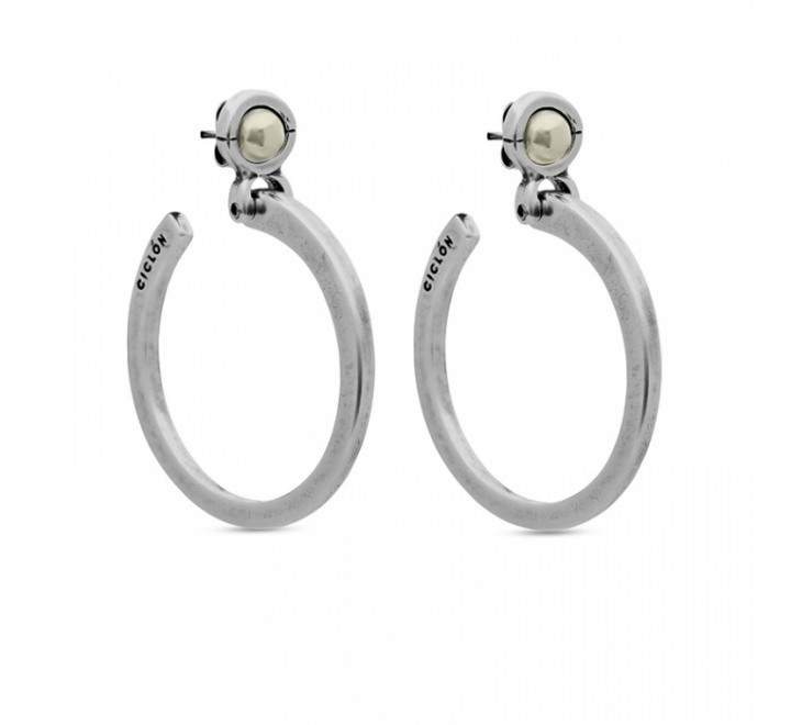 PENDIENTES CICLON ZAMAK ARO CON PERLAS 211605-40