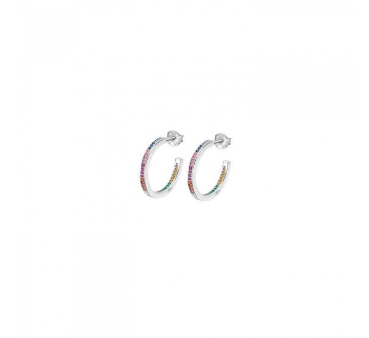 PENDIENTES LOTUS PLATA ARO CIRCONITAS COLORES LP1937-4/7