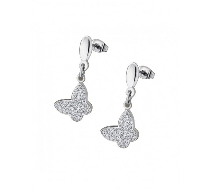 PENDIENTES LOTUS LS1865/4/1 ACERO MARIPOSAS CIRCONITAS