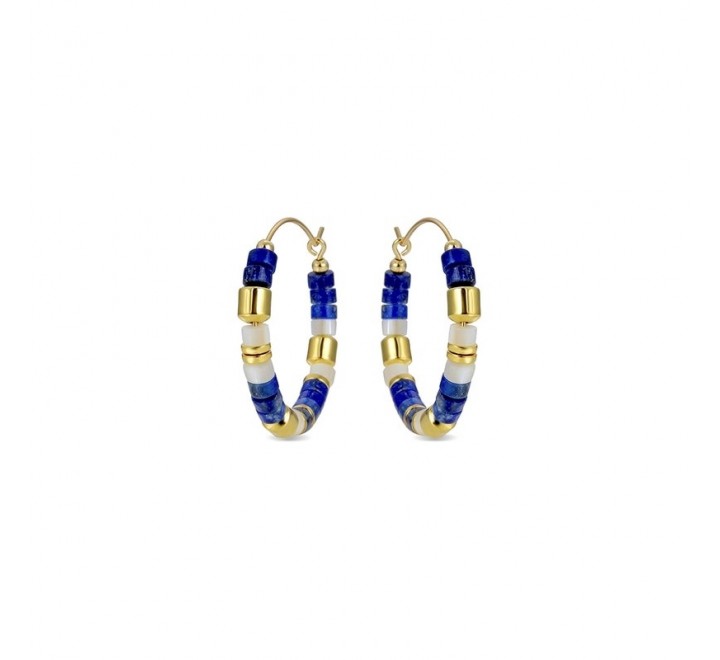 PENDIENTES LUXENTER PLATA DORADA Y AZUL EXA389Y79600
