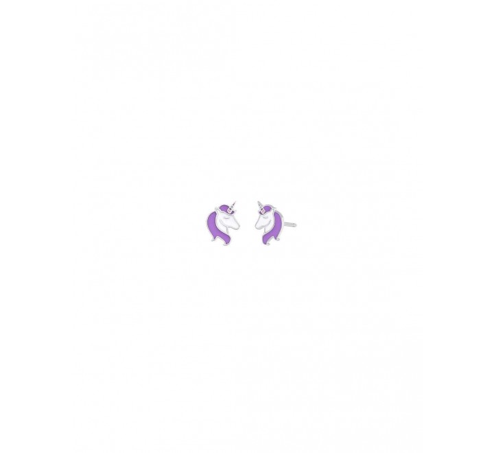 PENDIENTES MAREA PLATA UNICORNICO COLOR LILA D02401/AL