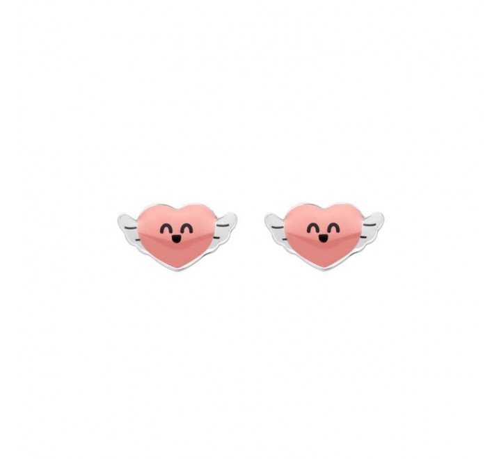 PENDIENTES MR WONDERFUL WJ10306 ACERO ESMALTADO CORAZONES