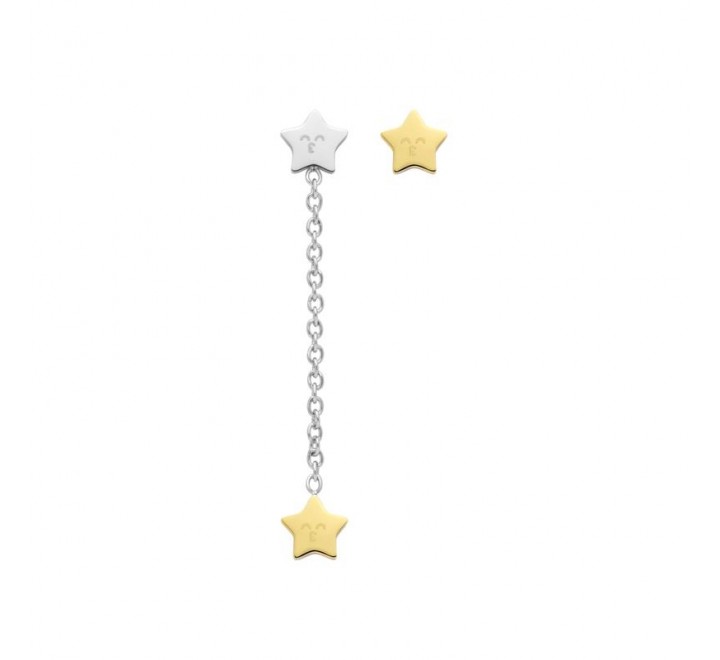 PENDIENTES MR WONDERFUL WJ10301 ACERO BICOLOR ESTRELLAS
