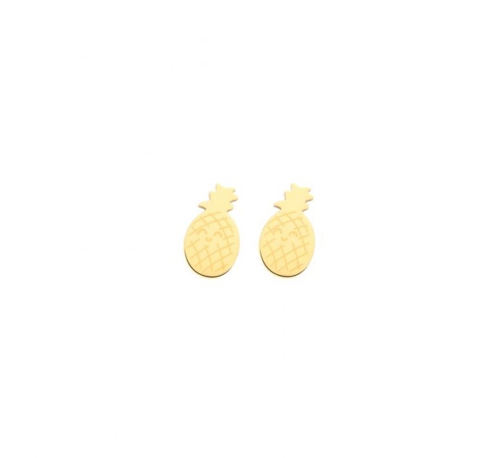PENDIENTES MR WONDERFUL WJ10107 ACERO CHAPADO DORADO PI?AS