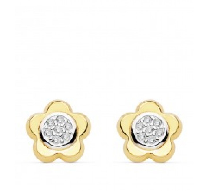 PENDIENTES ORO BICOLOR 18KTES 9,50MLM 18879