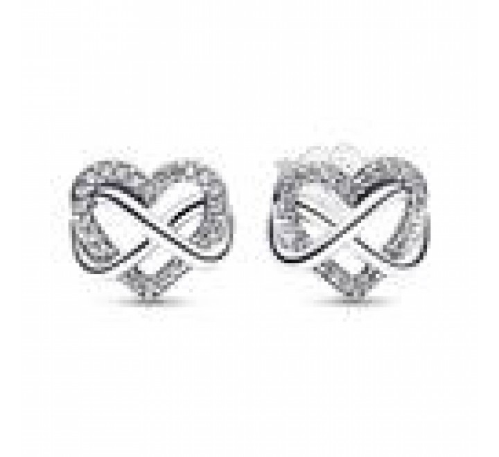 PENDIENTES PLATA CORAZON CON INFINITO CIRCONITAS 292667C01