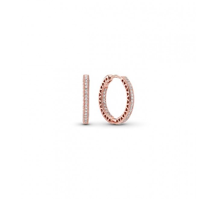 PENDIENTES PANDORA PLATA ROSADA AROS CIRCONITAS 286318CZ