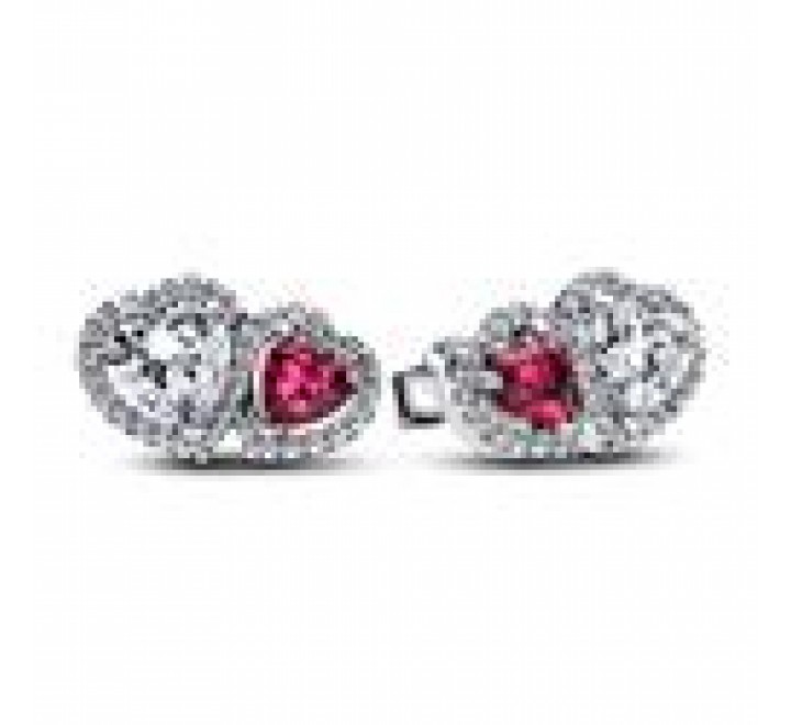 PENDIENTES PANDORA BOTON HALO CORAZONES 293633C01