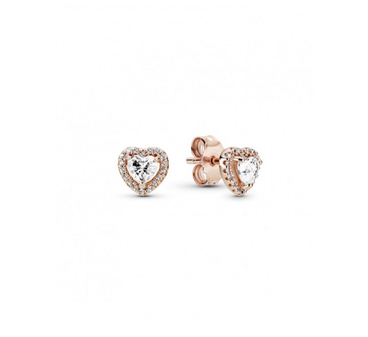 PENDIENTES PANDORA PLATA ROSADA CIRCONITA CORAZON 288427C01