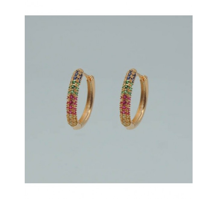 PENDIENTES IVOIRE METAL DORADO PIEDRAS COLORES Z2015107/DMC