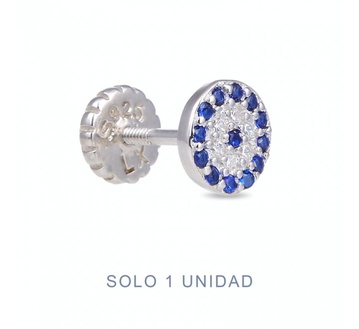 PENDIENTE LUXENTER PIR0490200 PLATA CIRCULO AZUL KULLER