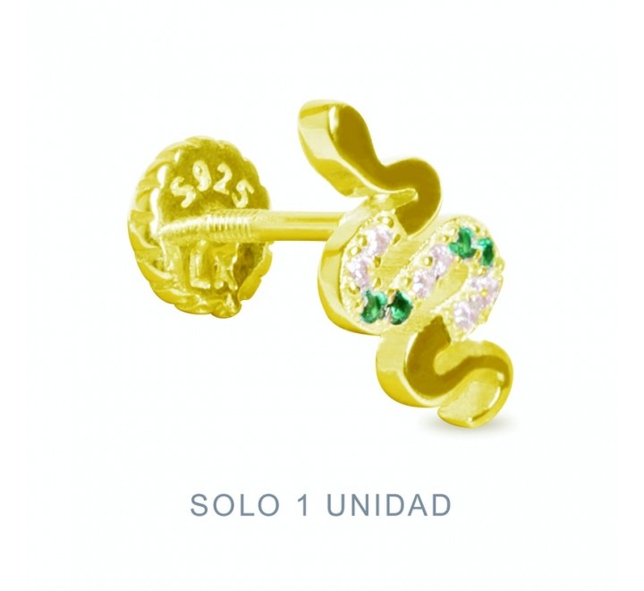 PENDIENTE LUXENTER PIR047Y2000 PLATA CHAPADA SERPIENTE