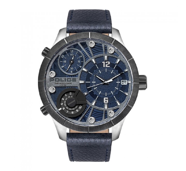 RELOJ POLICE CORREA AZUL CAJA ACERO PL.15662XSTU-03