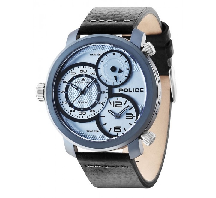 RELOJ POLICE CORREA NEGRA CAJA ACERO AZUL R1451249002